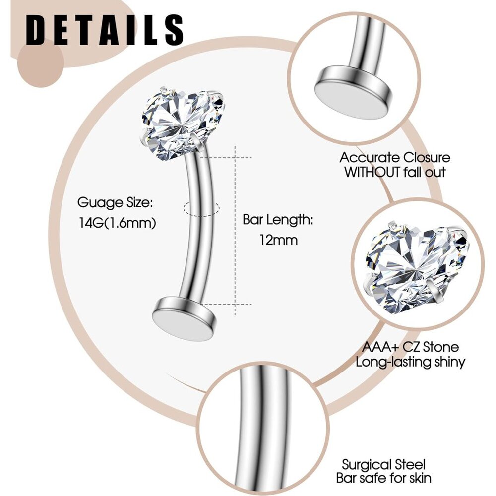 Floating Titanium Belly Button Rings Hypoallergen… - image 4